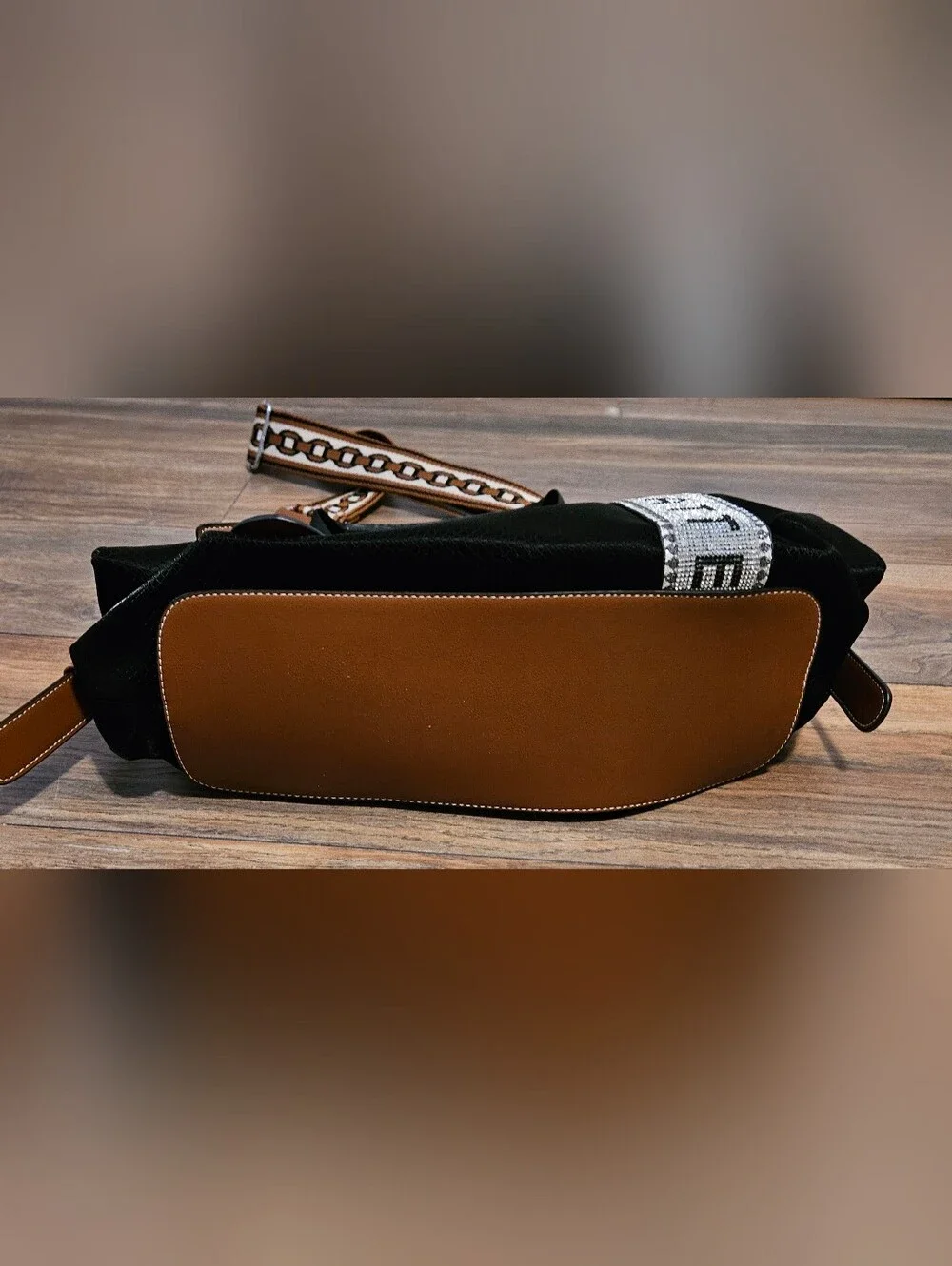 Women’s Black and Brown Accent Satchel Bag